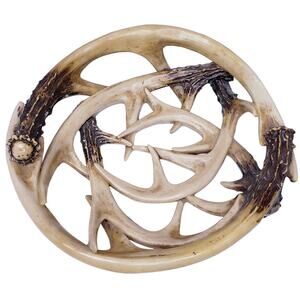 Faux Antler 10" Bowl Beige & Brown in VGUC